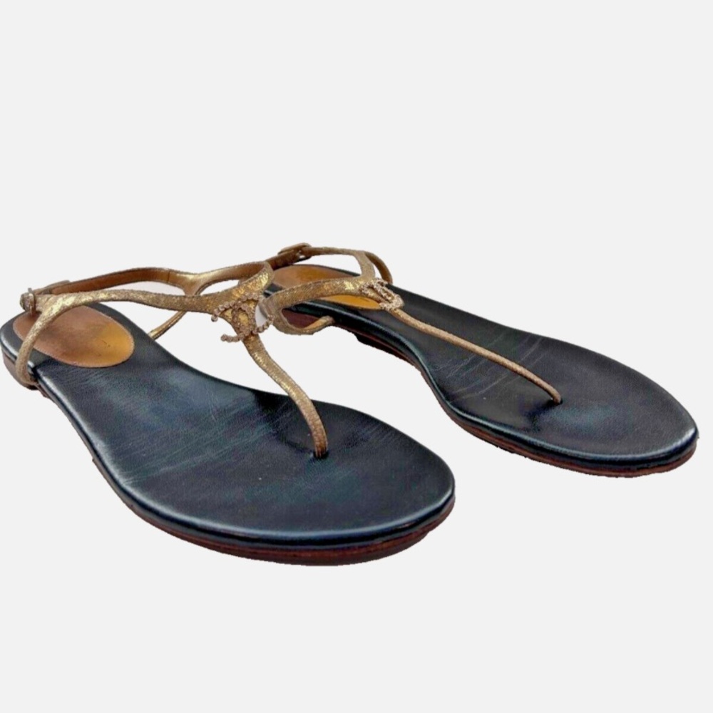 Vintage Chanel CC Flat Sandals